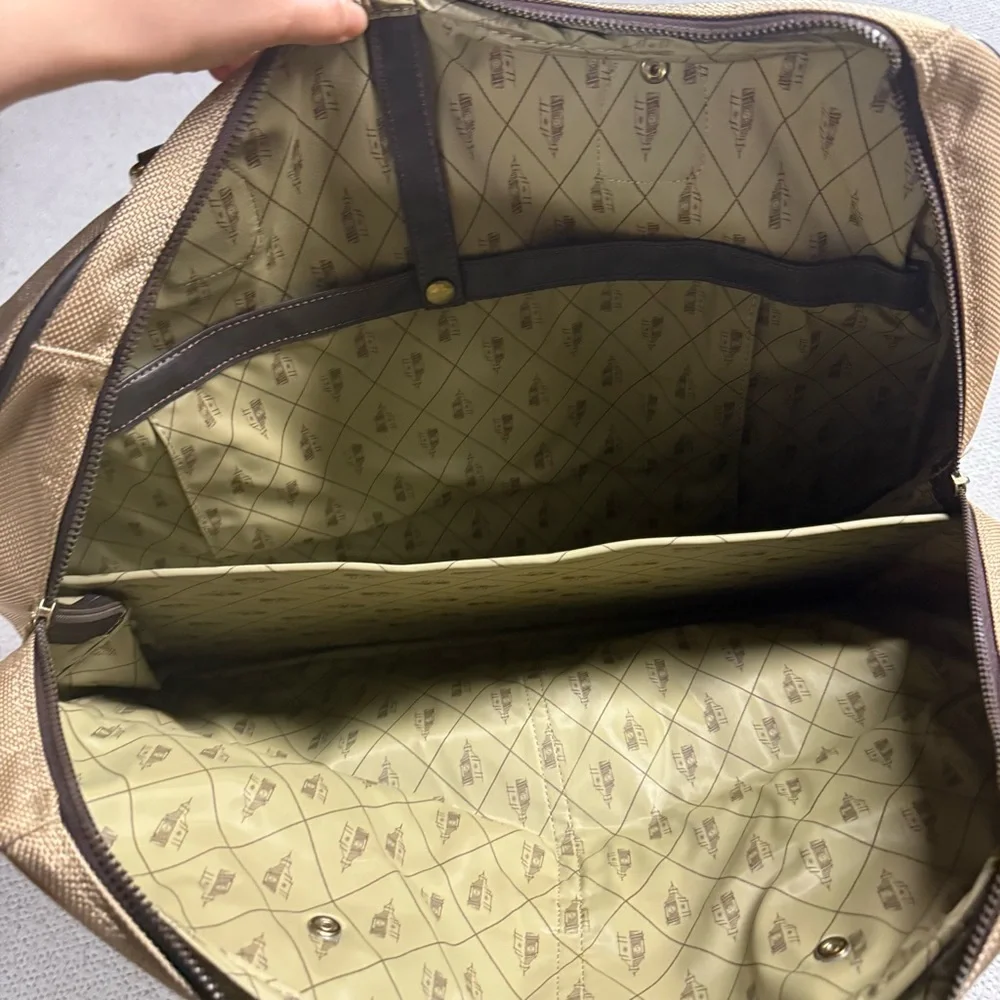 London Fog Vintage Y2K Tan and Black Men's Briefcase Bag EUC